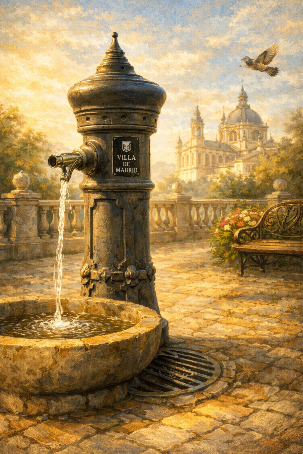 Fuente de agua pública en Madrid